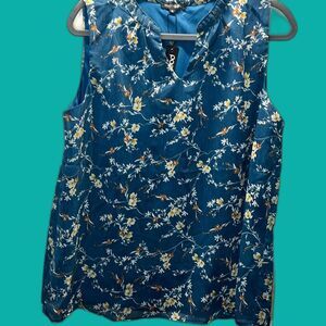 Papermoon Women's  Size XL Sleeveless Top in Teal V-Neck